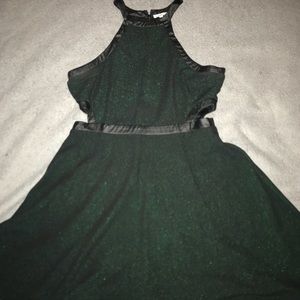Green skater dress
